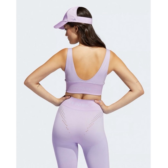 adidas x Ivy Park Knit Women's Bra Lilac Small - Picture 6 of 9